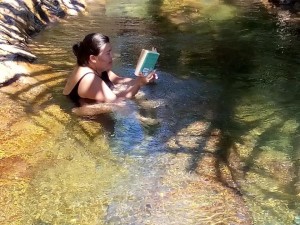 Reading in Mangeruda Hot Springs 